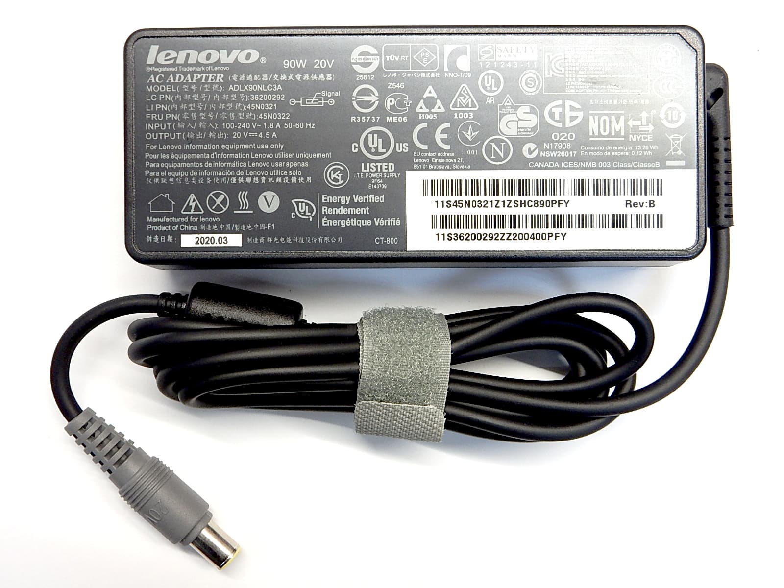 Оригинално зарядно за лаптоп Lenovo 90W- букса 7.9x5.5 image 0