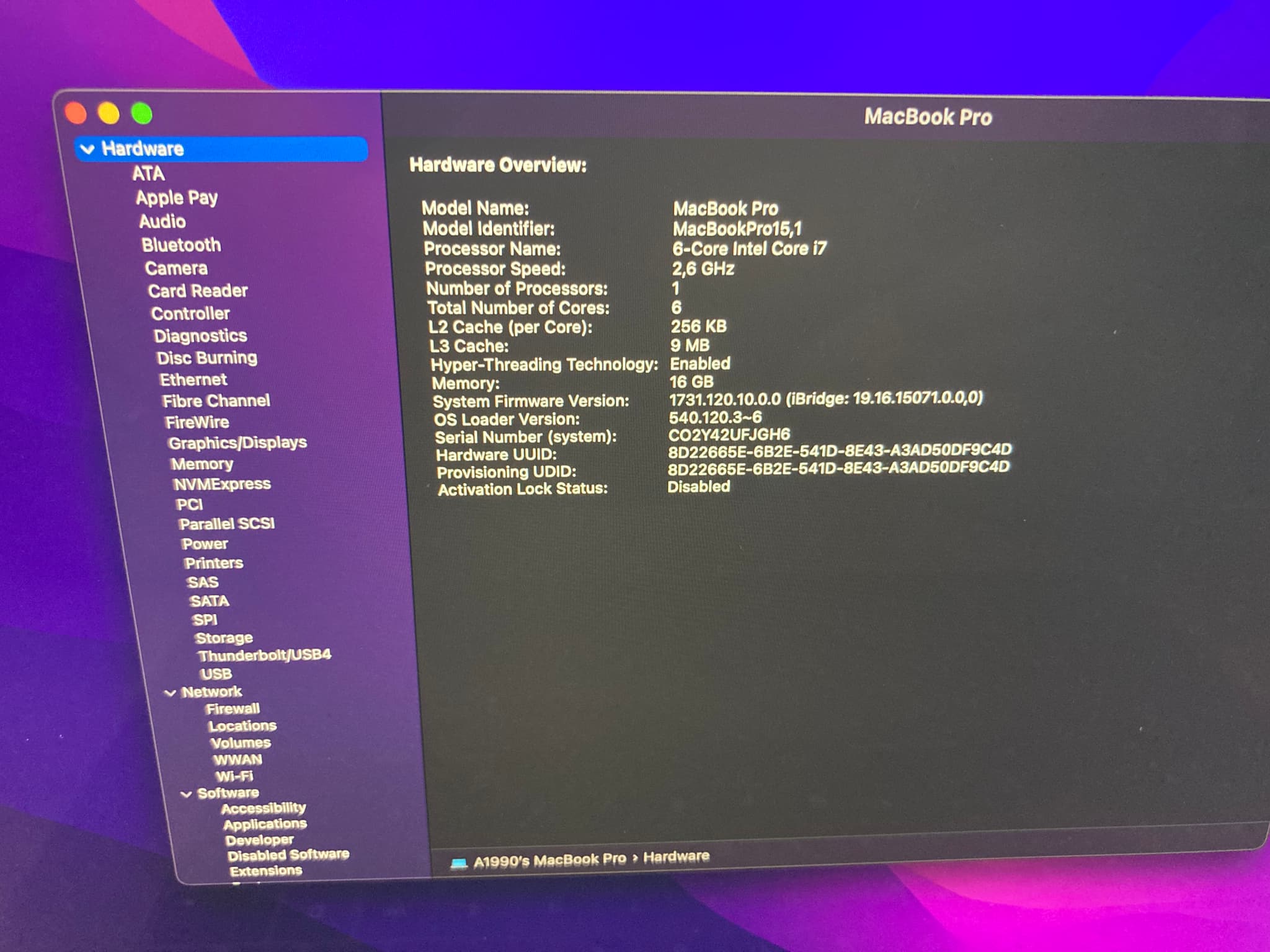 Apple Macbook Pro 15 2018 A1990 image 5