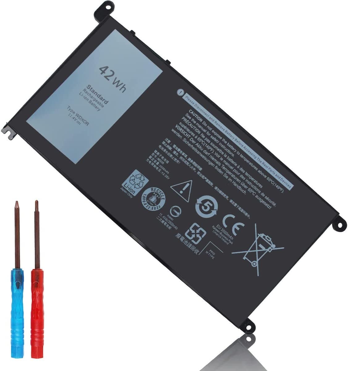 Батерия 42Wh WDX0R  за Dell Inspiron 15 5565 5567 5568 5570 5578 7560 7570 7569 7579  image 0