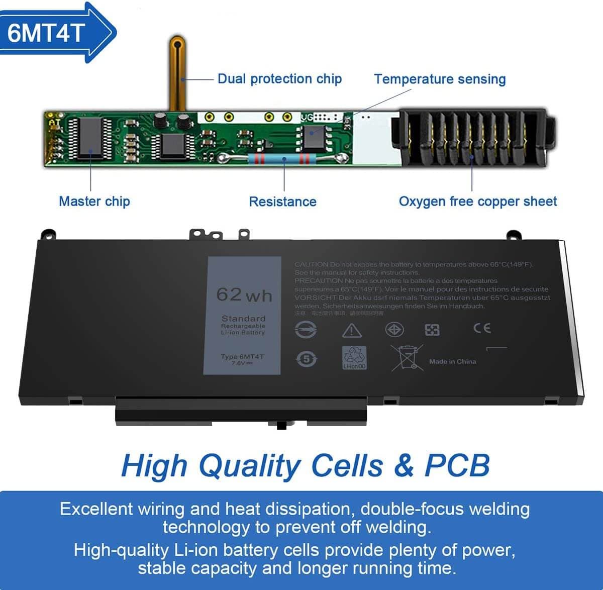 Оригинална батерия за лаптоп: DELL E5270, E5470, E5570, Precision 15 3000, Precision 3510  image 2